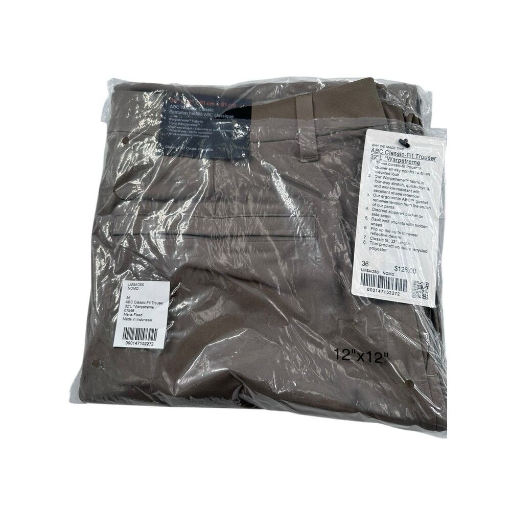 NWT $128 Lululemon ABC Classic-Fit 5Pkt Pants Trouser Warpstreme In Nomad 34x32 - Picture 9 of 9